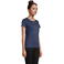 Camiseta sostenible ajustada mujer Pioneer Women. Color azul denim.