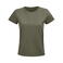 Camiseta sostenible ajustada mujer Pioneer Women. Color verde caqui.