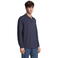 Polo manga larga sostenible unisex Planet Lsl. Color azul profundo.