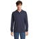 Polo manga larga sostenible unisex Planet Lsl. Color azul profundo.