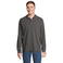 Polo manga larga sostenible unisex Planet Lsl. Color gris antracitamezcla.