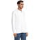 Polo manga larga sostenible unisex Planet Lsl. Color blanco.