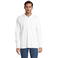 Polo manga larga sostenible unisex Planet Lsl. Color blanco.