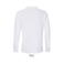 Polo manga larga sostenible unisex Planet Lsl. Color blanco.