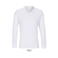 Polo manga larga sostenible unisex Planet Lsl. Color blanco.