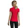 Polo cuello con rayas grueso mujer Practice Women. Color rojo.
