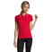 Polo cuello con rayas grueso mujer Practice Women. Color rojo.