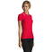 Polo cuello con rayas grueso mujer Practice Women. Color rojo.