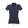 Polo cuello con rayas grueso mujer Practice Women. Color azul marino.