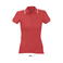 Polo cuello con rayas grueso mujer Practice Women. Color rojo.