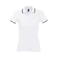 Polo cuello con rayas grueso mujer Practice Women. Color blanco.