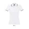 Polo cuello con rayas grueso mujer Practice Women. Color blanco.