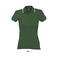 Polo cuello con rayas grueso mujer Practice Women. Color verde golf.