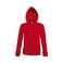 Sudadera con capucha y cremallera mujer Seven Women. Color rojo.