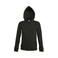 Sudadera con capucha y cremallera mujer Seven Women. Color negro.
