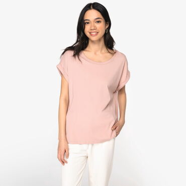 Camiseta mangas vueltas orgánica mujer NS309