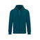 Sudadera capucha y cremallera reciclada unisex NS402. Color verde pavo real.