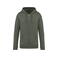 Sudadera capucha y cremallera reciclada unisex NS402. Color caqui orgánico.