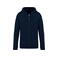Sudadera capucha y cremallera reciclada unisex NS402. Color azul marino.