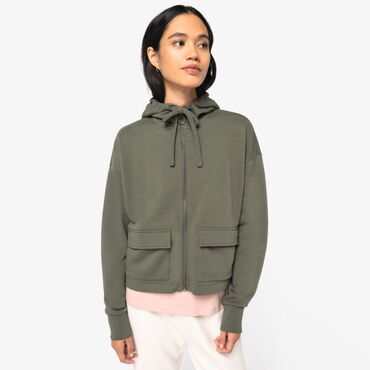 Sudadera capucha y cremallera reciclada mujer NS409