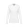 Polo manga larga algodón Supima mujer PK203. Color blanco.