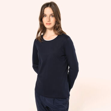 Camiseta manga larga algodón Supima mujer PK303