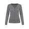 Cardigan de punto algodón Supima mujer PK903. Color gris jaspeado.