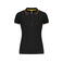Polo mujer K251. Color negro/rojo/amarillo.