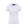 Polo mujer K251. Color blanco/azul marino/rojo.