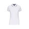 Polo mujer K252. Color blanco/azul marino/blanco.