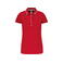 Polo mujer K252. Color rojo/blanco/azul marino.
