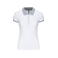 Polo mujer K259. Color blanco/gris oxford.