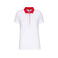 Polo contrastado mujer K261. Color blanco/rojo.