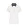 Polo contrastado mujer K261. Color blanco/gris oscuro jaspeado.