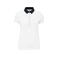 Polo contrastado mujer K261. Color blanco/azul marino.
