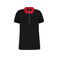 Polo contrastado mujer K261. Color negro/rojo.