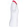 Polo contrastado mujer K261. Color blanco/rojo.