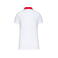 Polo contrastado mujer K261. Color blanco/rojo.