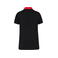 Polo contrastado mujer K261. Color negro/rojo.
