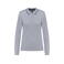 Polo piqué manga larga mujer K281. Color gris oxford/azul marino/blanco.