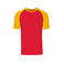 Camiseta beisbol hombre K330. Color rojo/amarillo.
