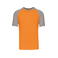 Camiseta beisbol hombre K330. Color naranja/gris claro.