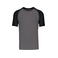 Camiseta beisbol hombre K330. Color gris pizarra/negro.