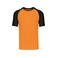Camiseta beisbol hombre K330. Color naranja/negro.