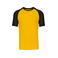 Camiseta beisbol hombre K330. Color amarillo/negro.