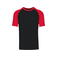 Camiseta beisbol hombre K330. Color negro/rojo.