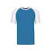 Camiseta beisbol hombre K330. Color azul aguamarina/blanco.
