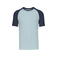 Camiseta beisbol hombre K330. Color azul hielo/vaquero.
