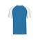 Camiseta beisbol hombre K330. Color azul aguamarina/blanco.