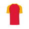 Camiseta beisbol hombre K330. Color rojo/amarillo.